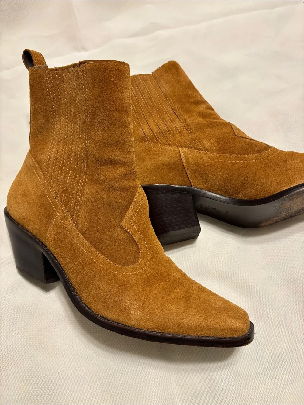 Tory Burch Suede Ankle Boots in Camel Brown